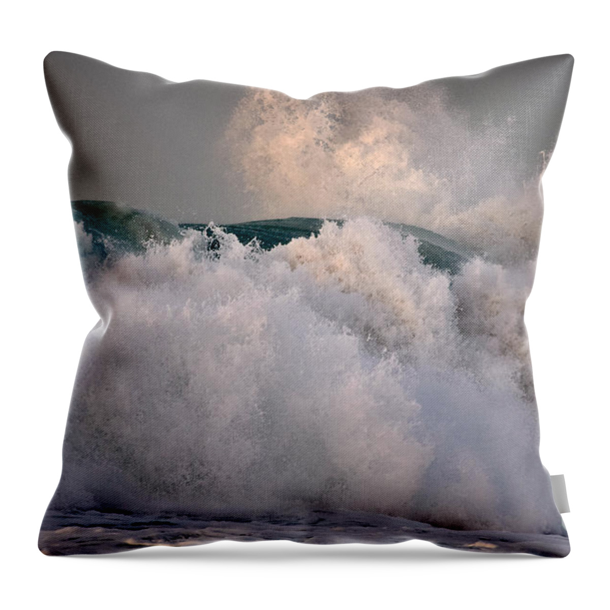 Polihale Beach Throw Pillow featuring the photograph Polihale Wave of Unbridled Joy by Debra Banks