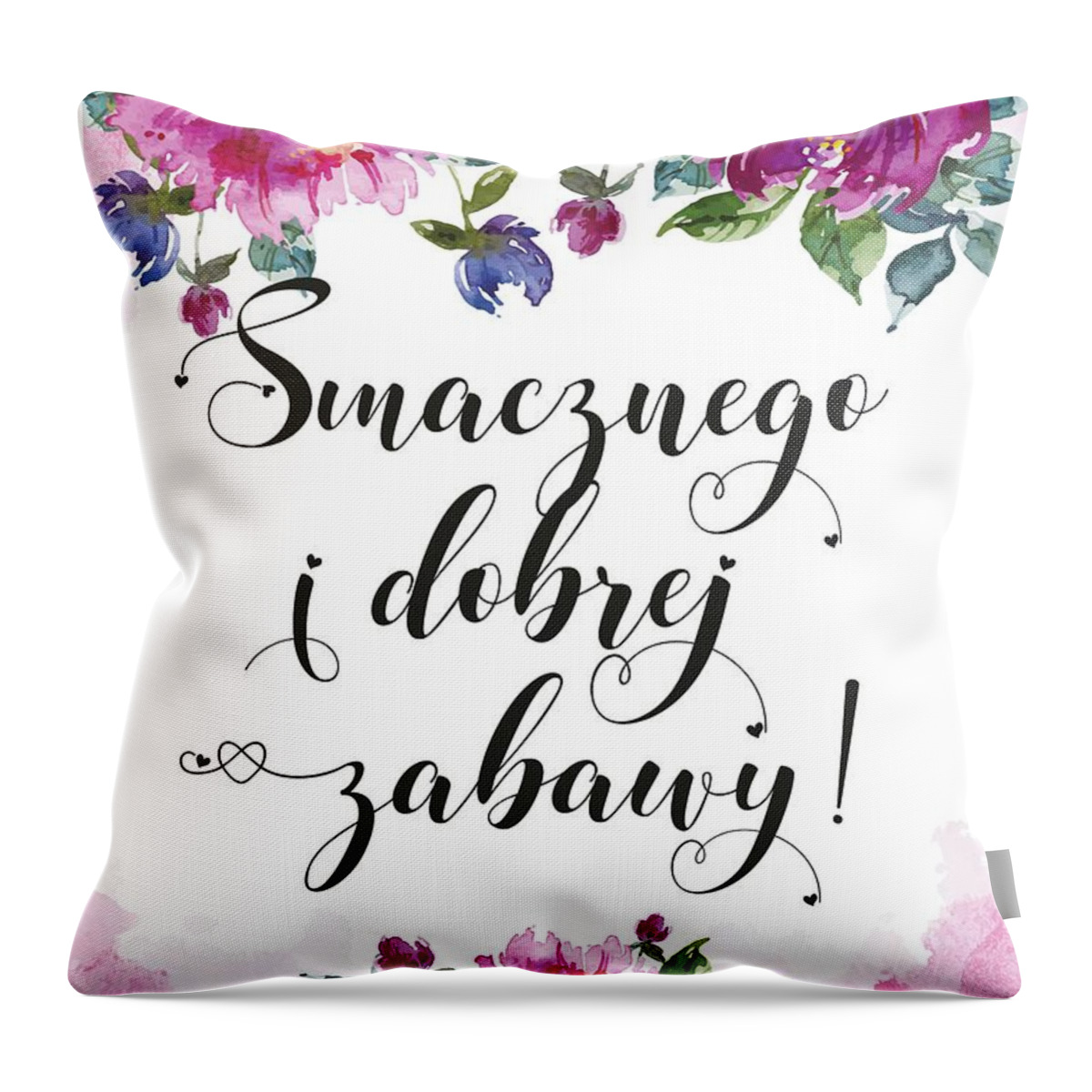 Polish Wedding Throw Pillow featuring the digital art Polish Wedding Welcome Sign Party Event Decor by Magdalena Walulik
