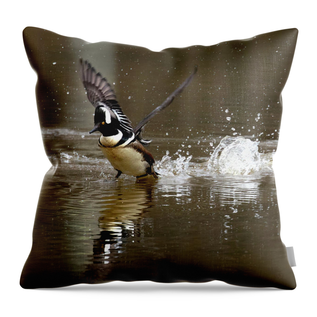 Duck Throw Pillow featuring the photograph Pond Skipping by Art Cole