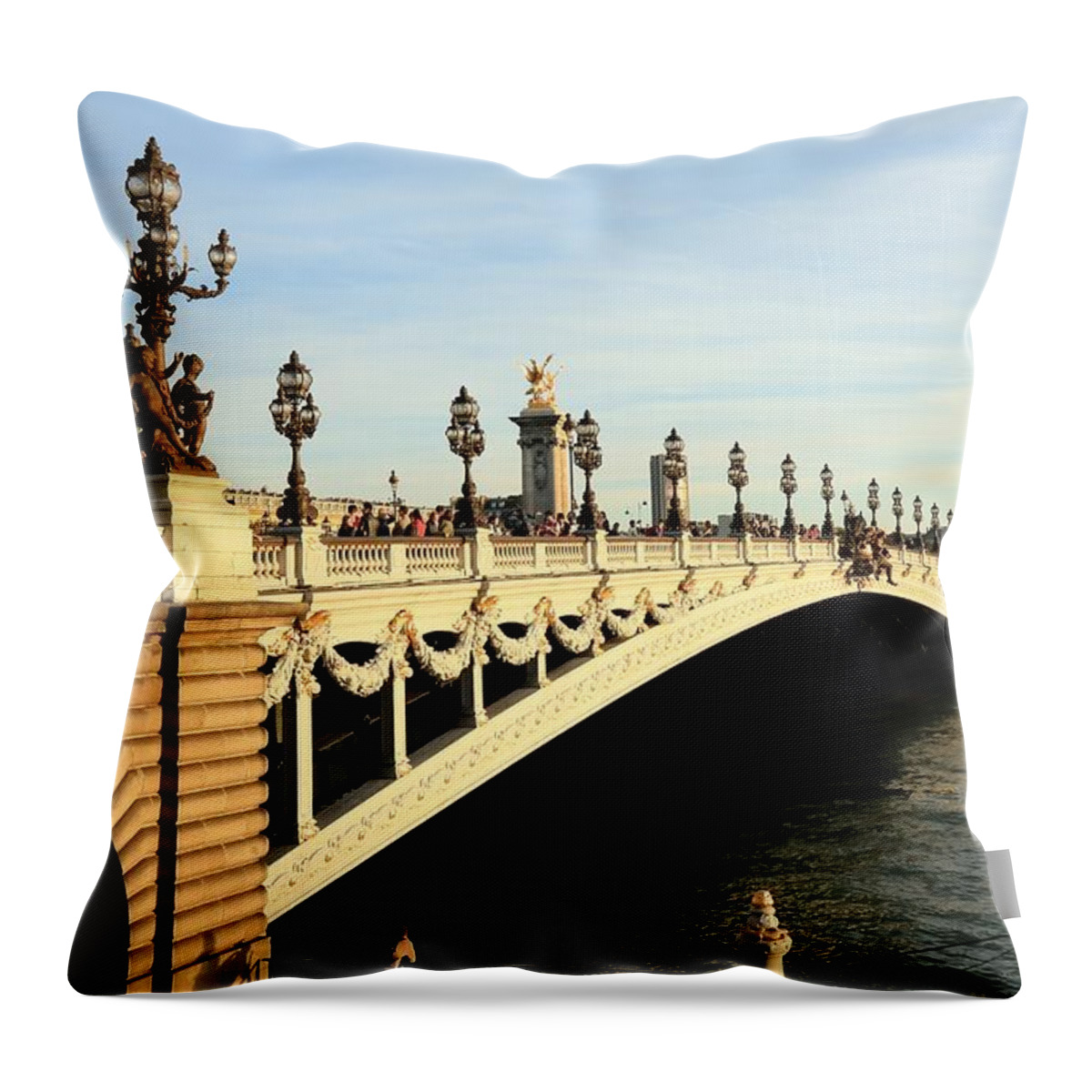 Pont Alexandre Iii Throw Pillow featuring the photograph Pont Alexandre III by Mingming Jiang