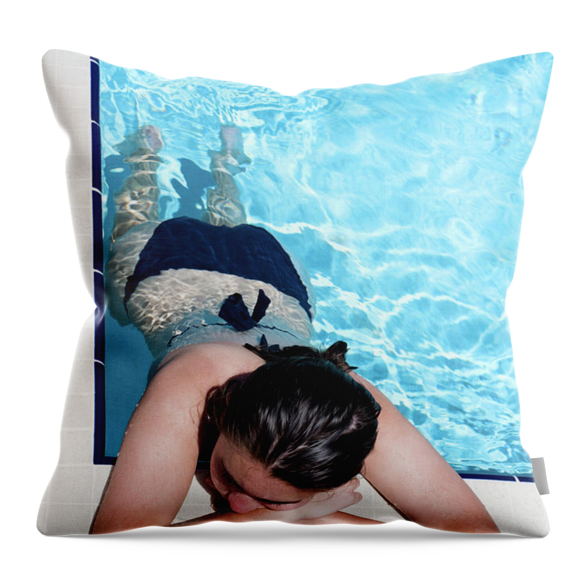 Swimming Pool Throw Pillow featuring the photograph Poolside by Laura Fasulo