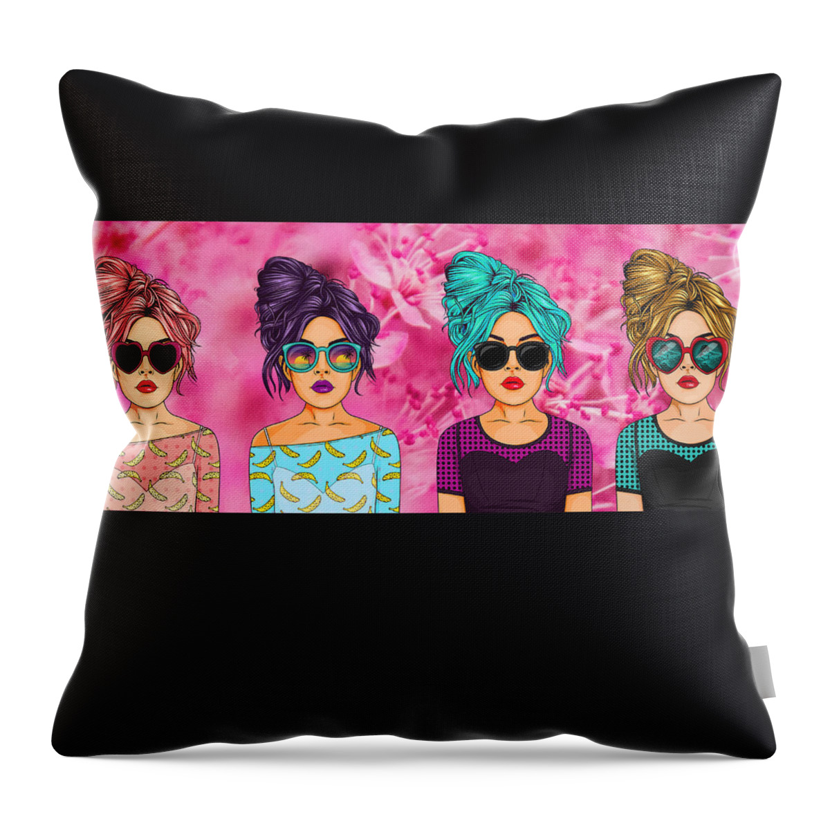 Pop Art Throw Pillow featuring the digital art Pop Art Pink Pop by Caterina Christakos