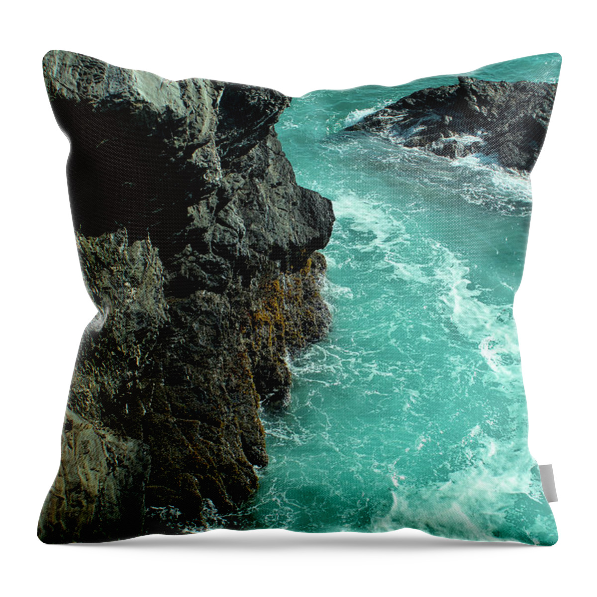 Sea Throw Pillow featuring the photograph Porto Covo Cliff Views by Angelo DeVal