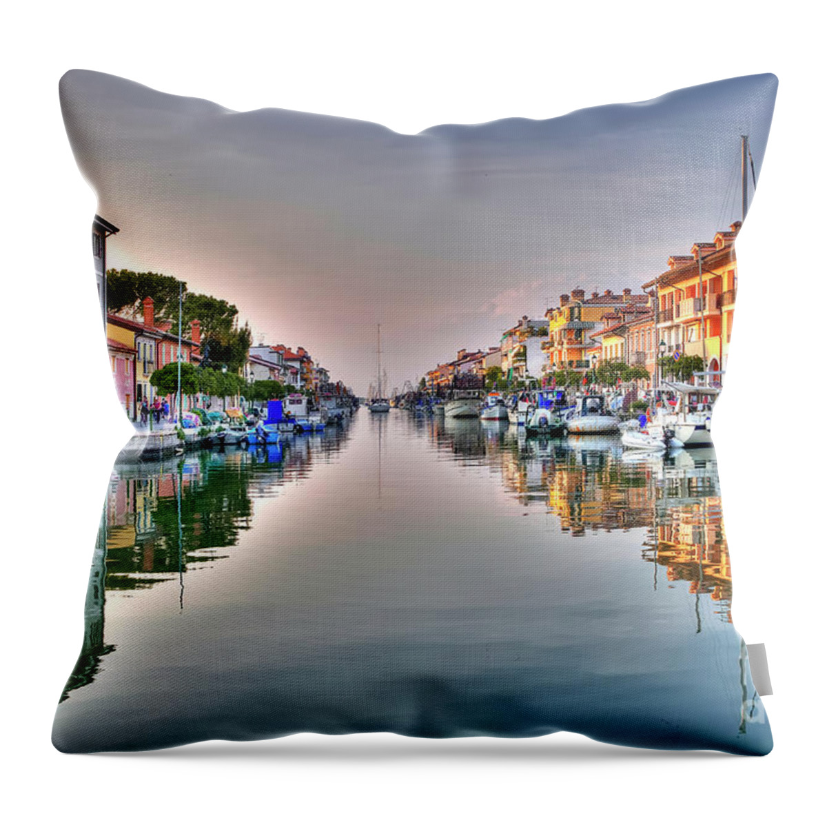 Boat Throw Pillow featuring the photograph Porto Mandracchio - Grado - Italy by Paolo Signorini