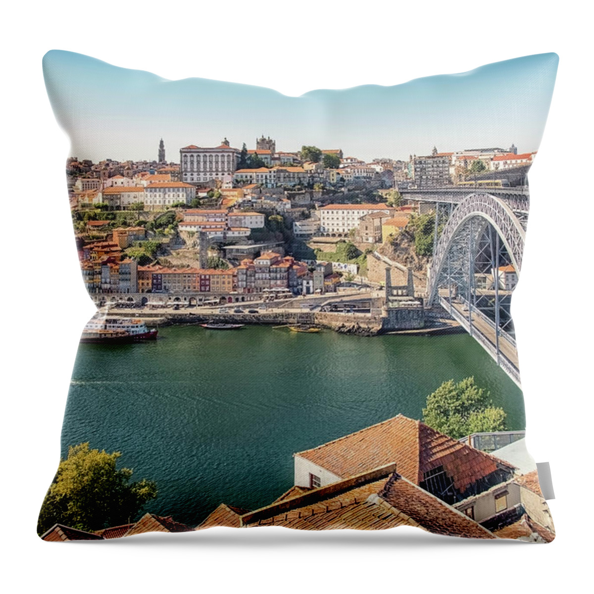 Portugal Throw Pillow featuring the photograph Porto by Manjik Pictures