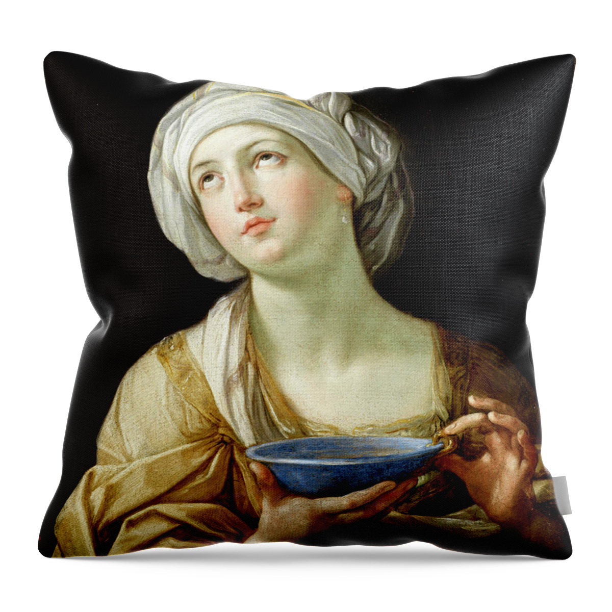 Woman Throw Pillow featuring the painting Portrait of a Woman by Long Shot