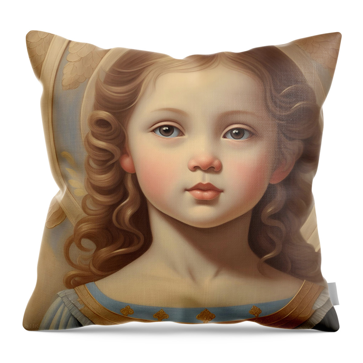 Portrait Throw Pillow featuring the digital art Portrait of a Young Boy #5776 by Mark Greenberg