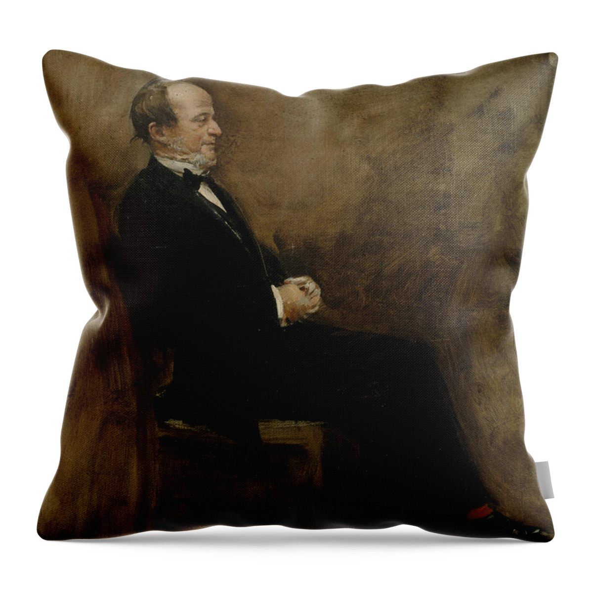 19th Century Painters Throw Pillow featuring the painting Portrait of John Lemoine by Jean Beraud
