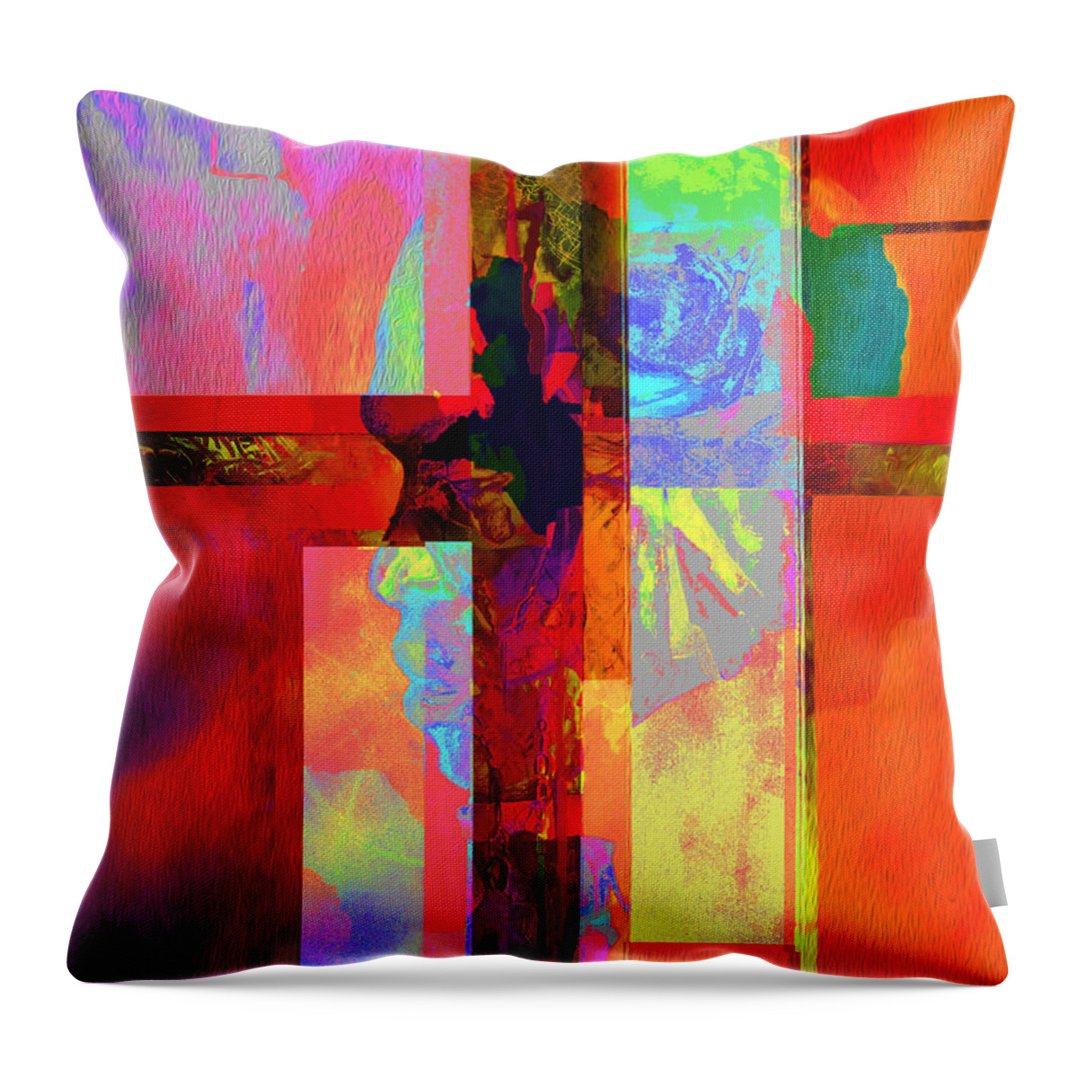 Portraits Of The Cross Throw Pillow featuring the digital art Portraits of the Cross 9 by Aldane Wynter