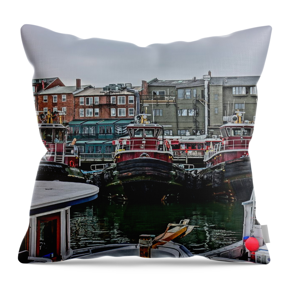 Tug Boat Throw Pillow featuring the photograph Portsmouth Tug Boats by Patricia Caron