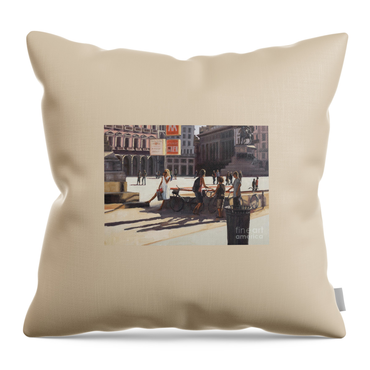 People Throw Pillow featuring the painting Posing 1 by Tate Hamilton