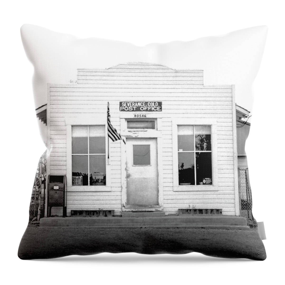 Post Office Throw Pillow featuring the photograph Post Office, Severance, Colorado 80546 by Jerry Griffin