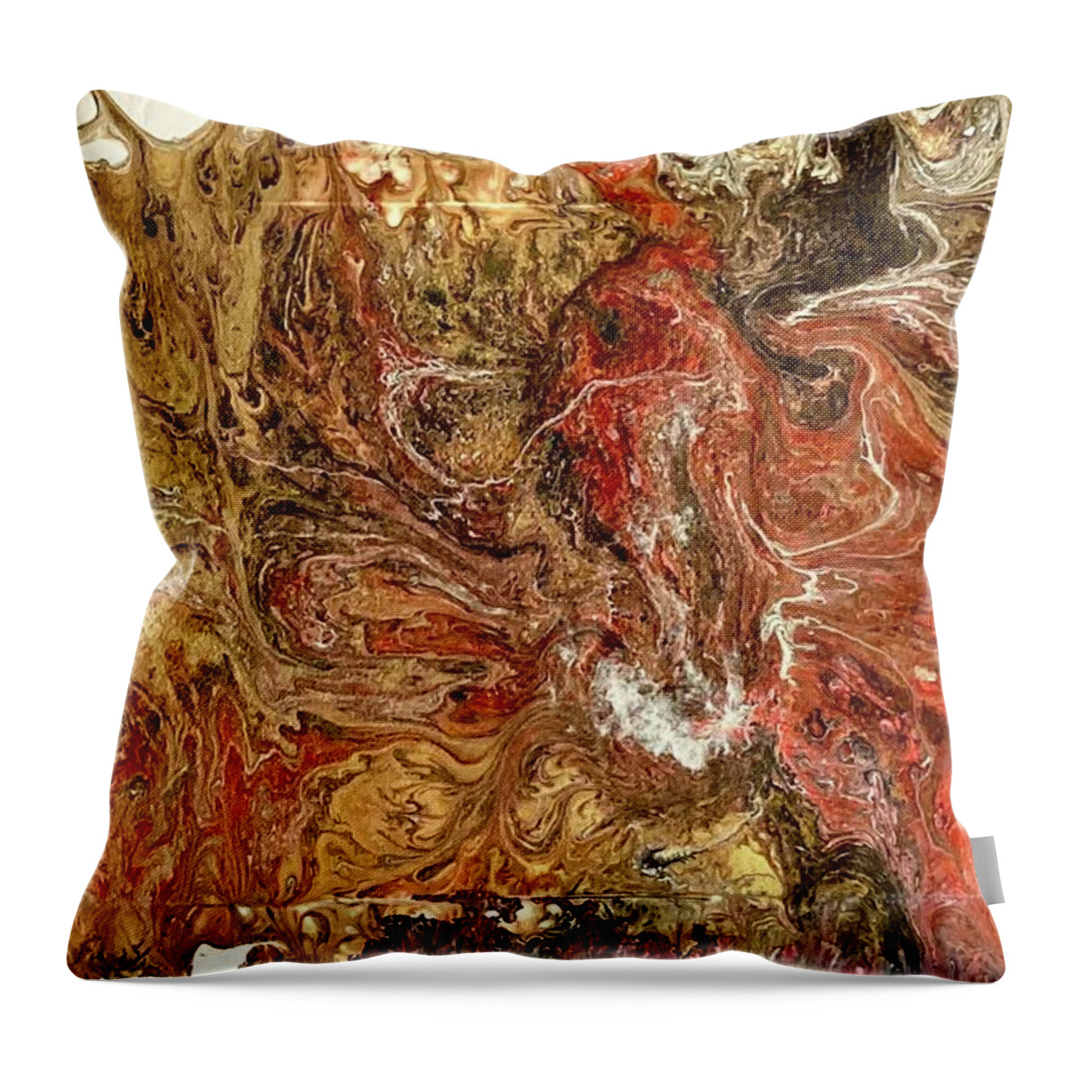 Acrylic Throw Pillow featuring the painting Pour II The Phoenix by David Euler