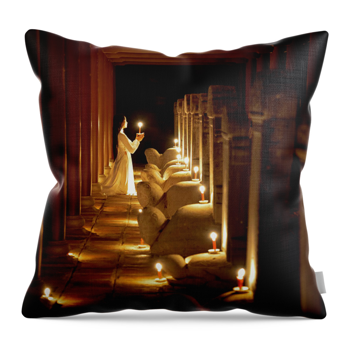 People Throw Pillow featuring the photograph Pray for souls by Khanh Bui Phu