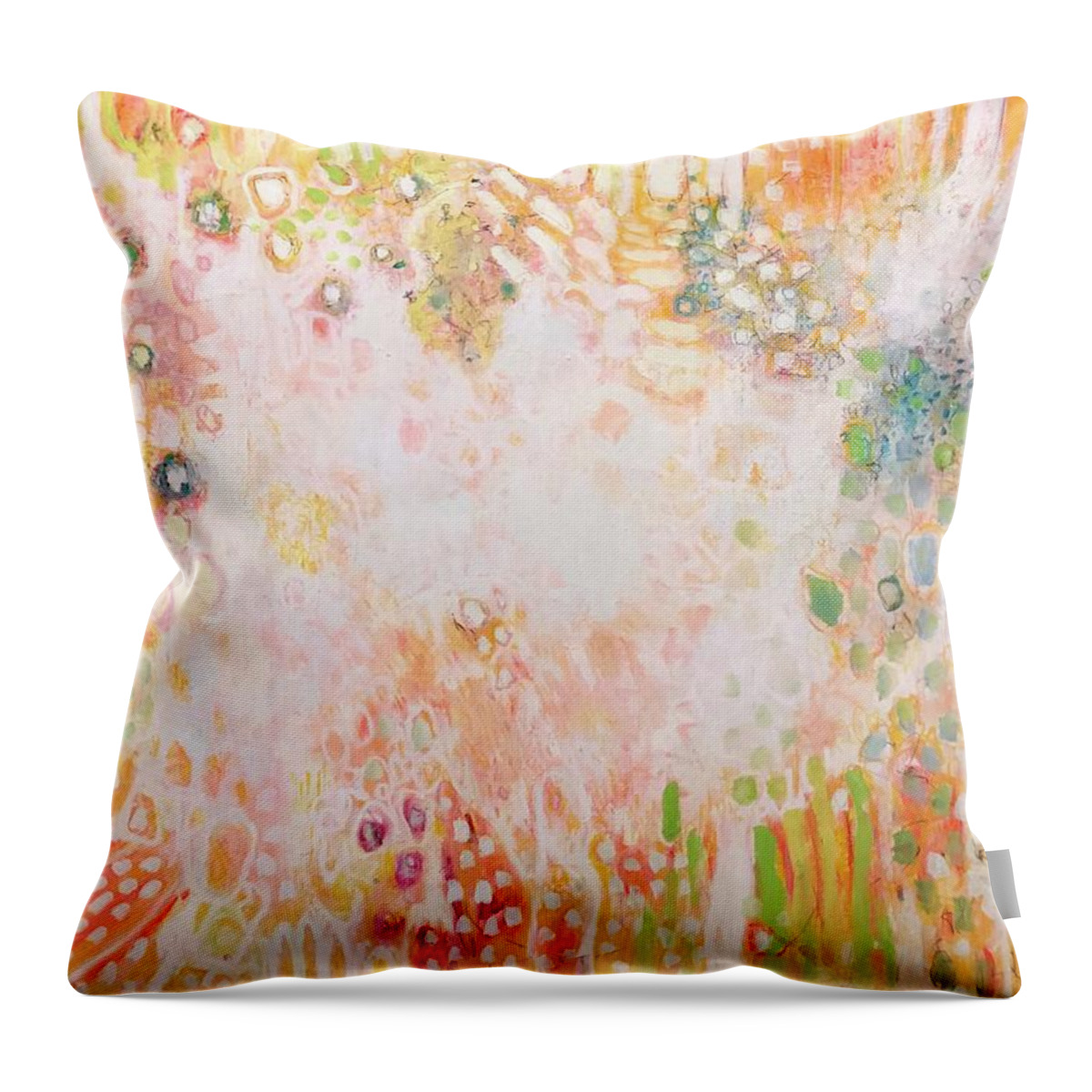 Pray Throw Pillow featuring the painting Prayers Going Up Painting Number 5 by Laurie Maves ART