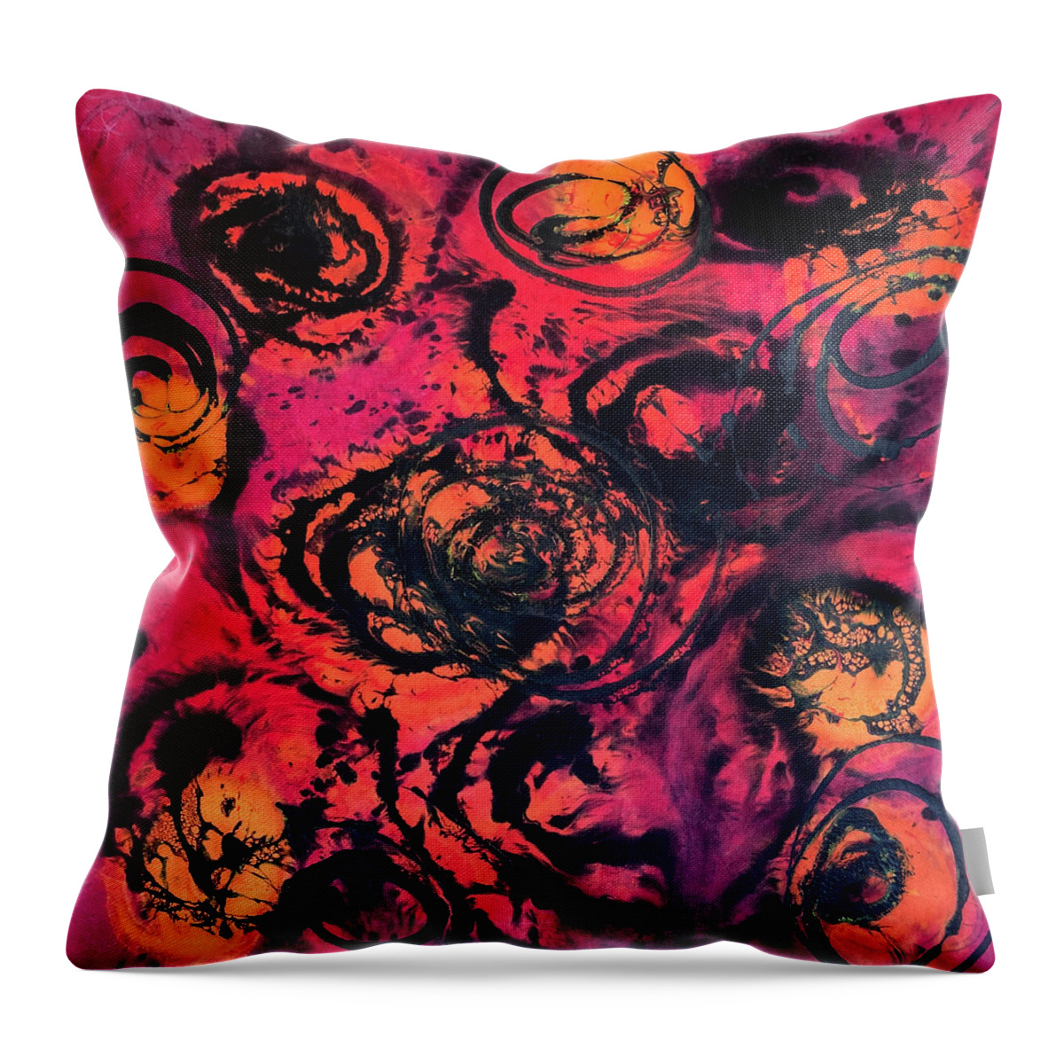 Abstract Throw Pillow featuring the painting Preternatural Fever by Michael Lightsey