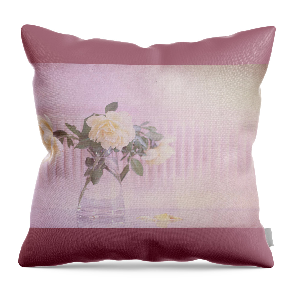 Roses Throw Pillow featuring the photograph Pretty in Pastel by Elaine Teague