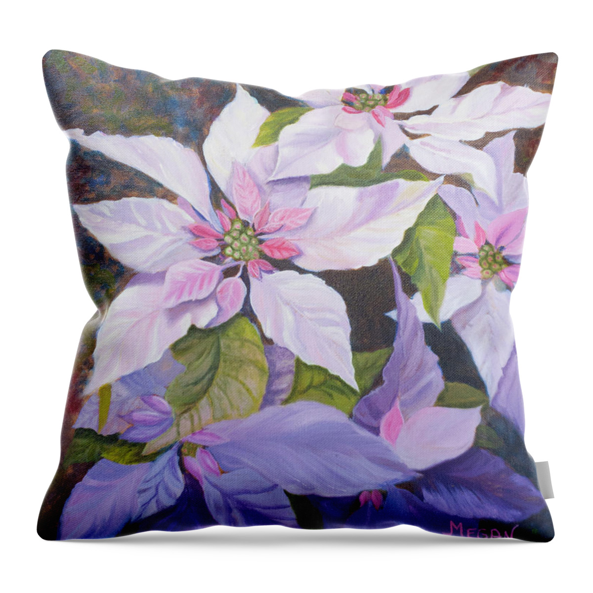 Pink Throw Pillow featuring the painting Pretty in Pink by Megan Collins