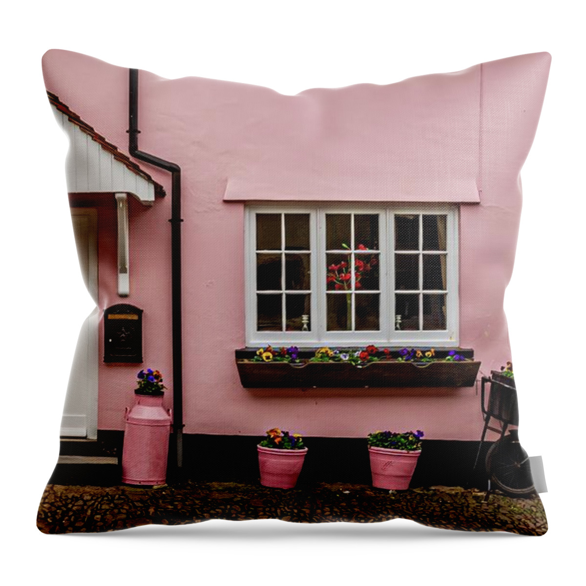  Door Throw Pillow featuring the photograph Pretty in Pink by Shirley Mitchell