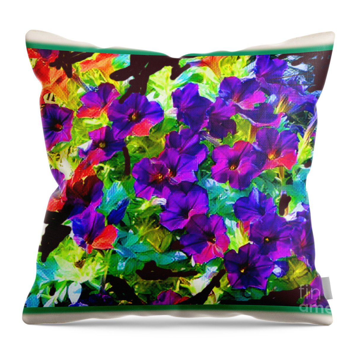  Throw Pillow featuring the photograph Pretty Petunias by Shirley Moravec