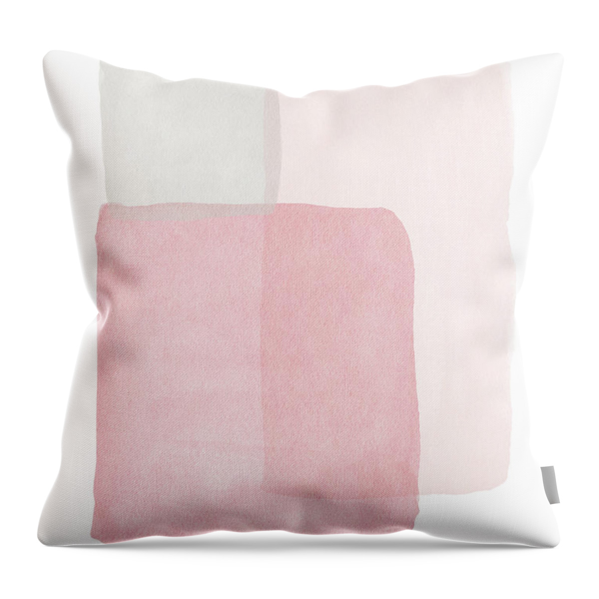 Watercolor Pink Millennial Sage Blush Boxes Watercolor Painting Boho Bohemian Modern Pretty Bathroom Art Bedroom Art Pink Abstract Art Home Decorairbnb Decorliving Room Artbedroom Artcorporate Artset Designgallery Wallart By Linda Woodsart For Interior Designersgreeting Cardpillowtotehospitality Arthotel Artart Licensing Throw Pillow featuring the painting Pretty Pink Boxes 1- Art by Linda Woods by Linda Woods