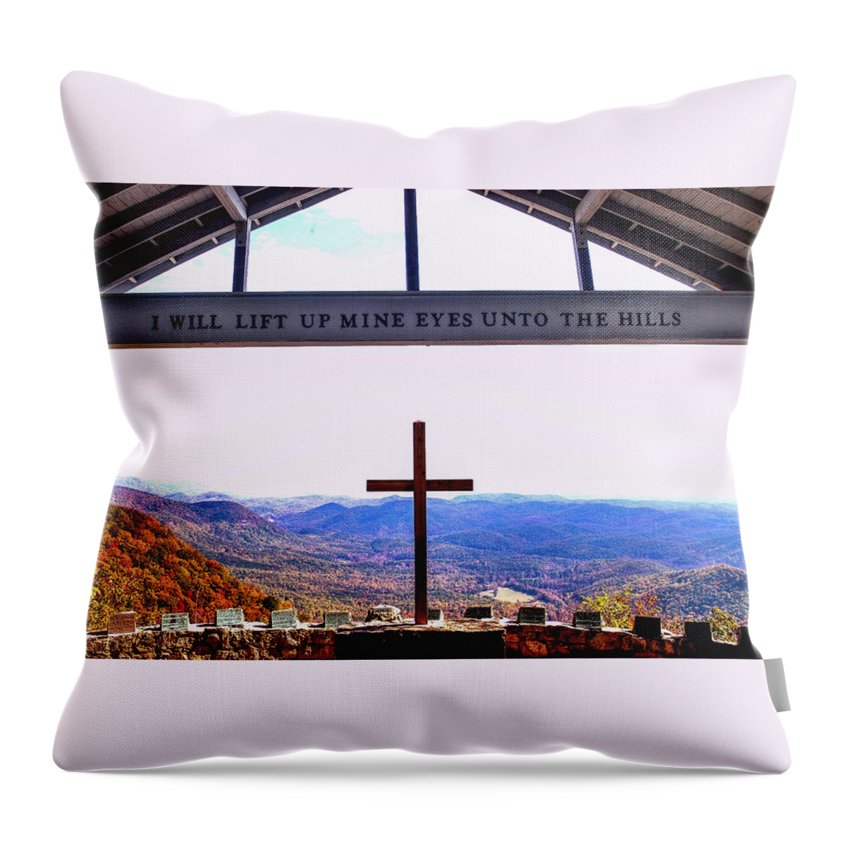 Cross Throw Pillow featuring the photograph Pretty Place at Symmes Chapel by James C Richardson