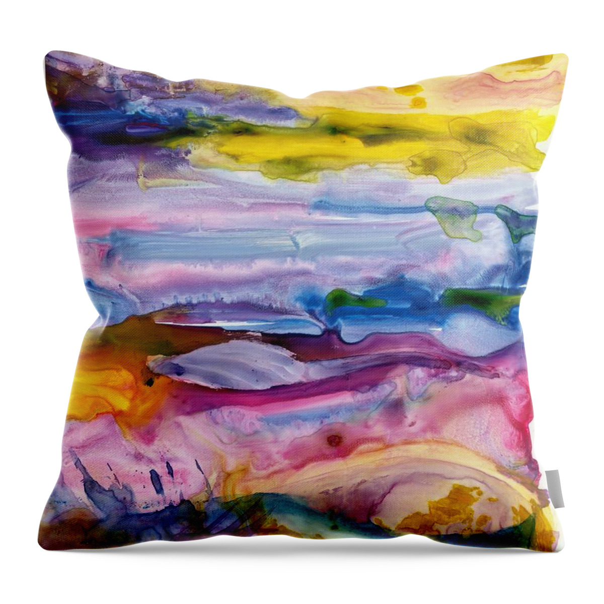 Primary Color Throw Pillow featuring the painting Primary Seascape by Tammy Nara