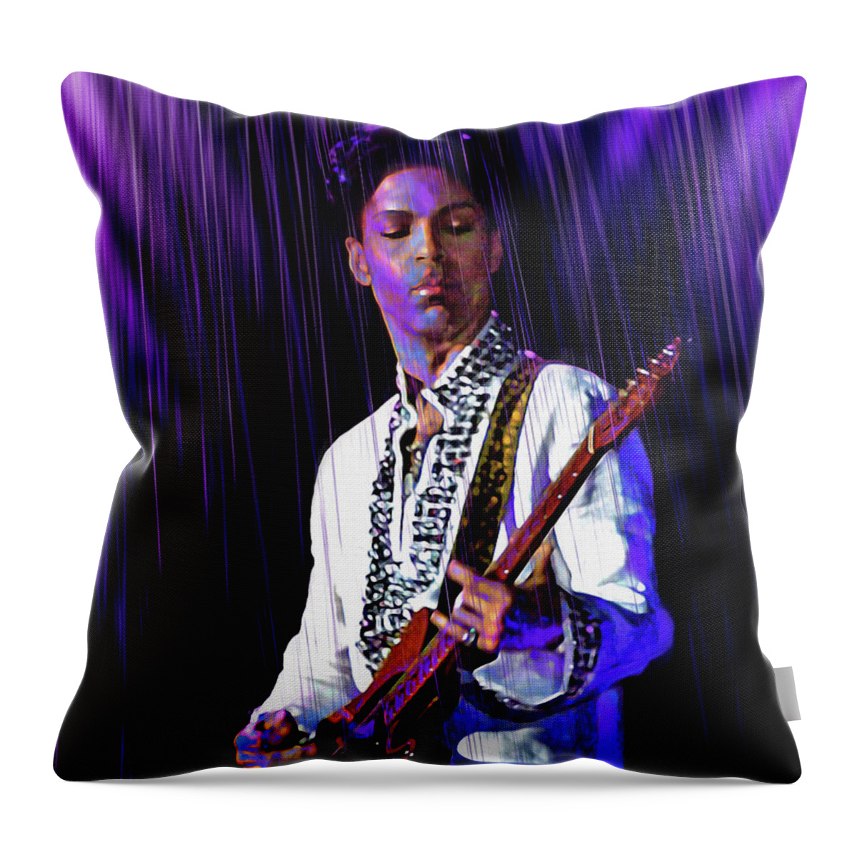 Prince Throw Pillow featuring the mixed media Prince by Mal Bray