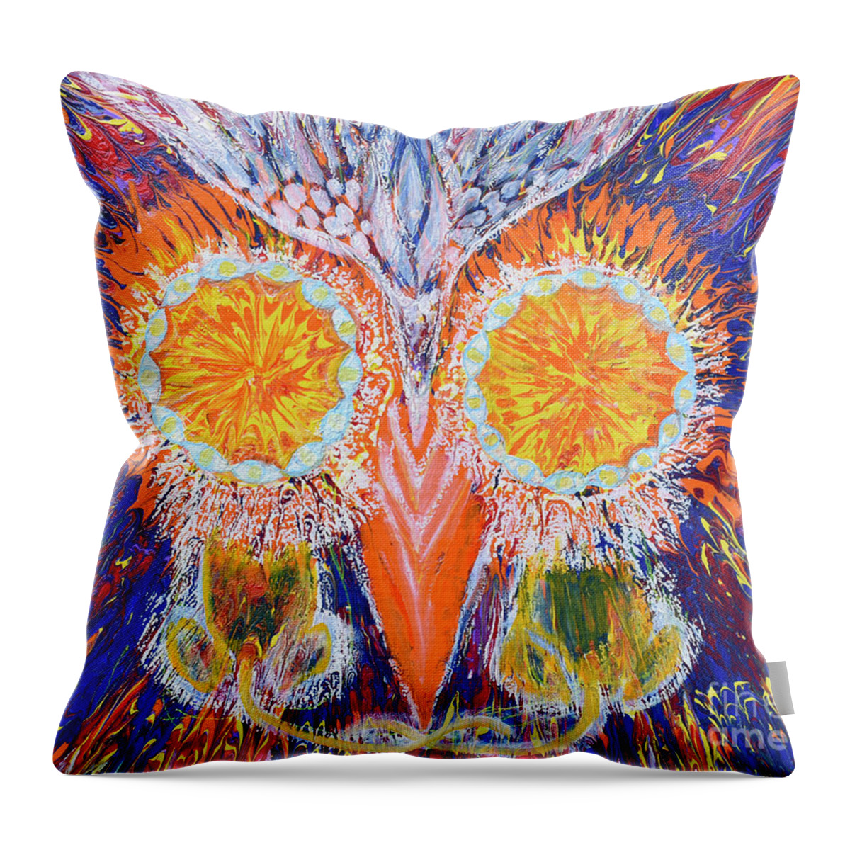 Prophetic Painting Throw Pillow featuring the painting Prophetic Message Sketch 46 The Advocate by Anne Cameron Cutri