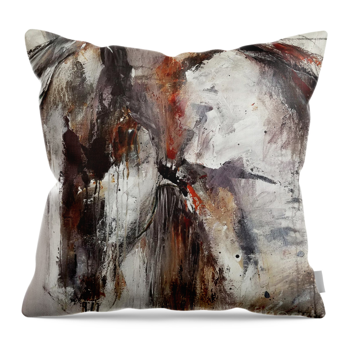 Abstract Throw Pillow featuring the painting Prosper by Cher Devereaux