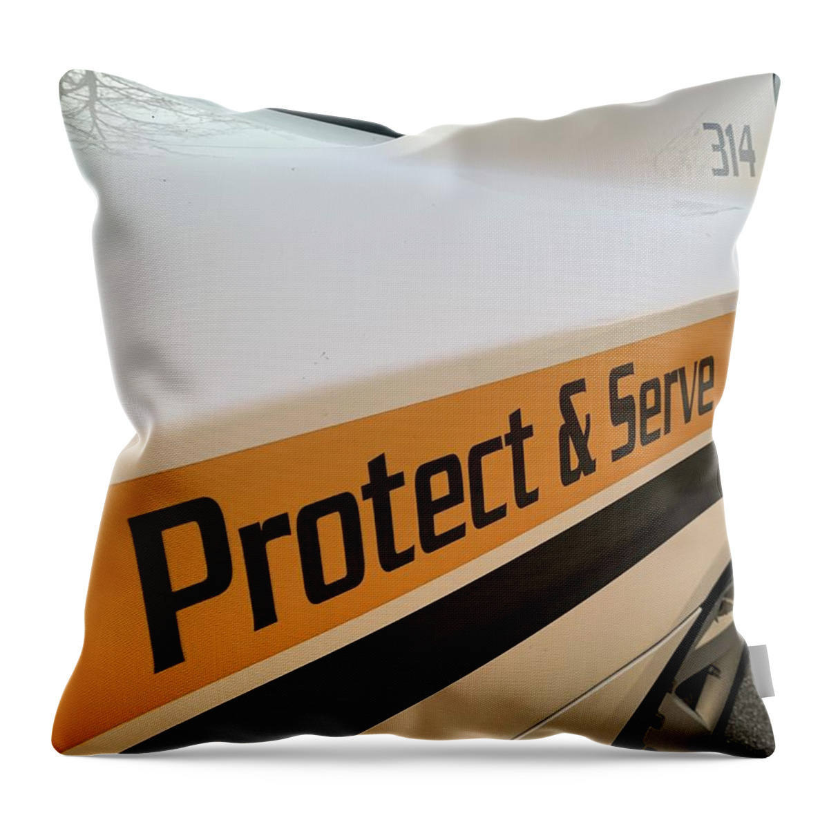 Protect Throw Pillow featuring the photograph Protect and Serve by Lee Darnell