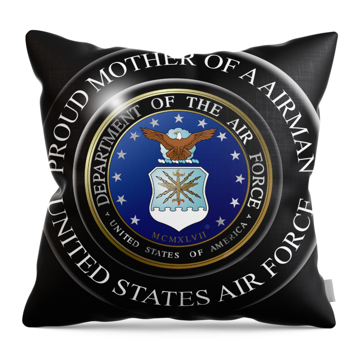 Proud Throw Pillow featuring the digital art Proud Mother Airman by Bill Richards