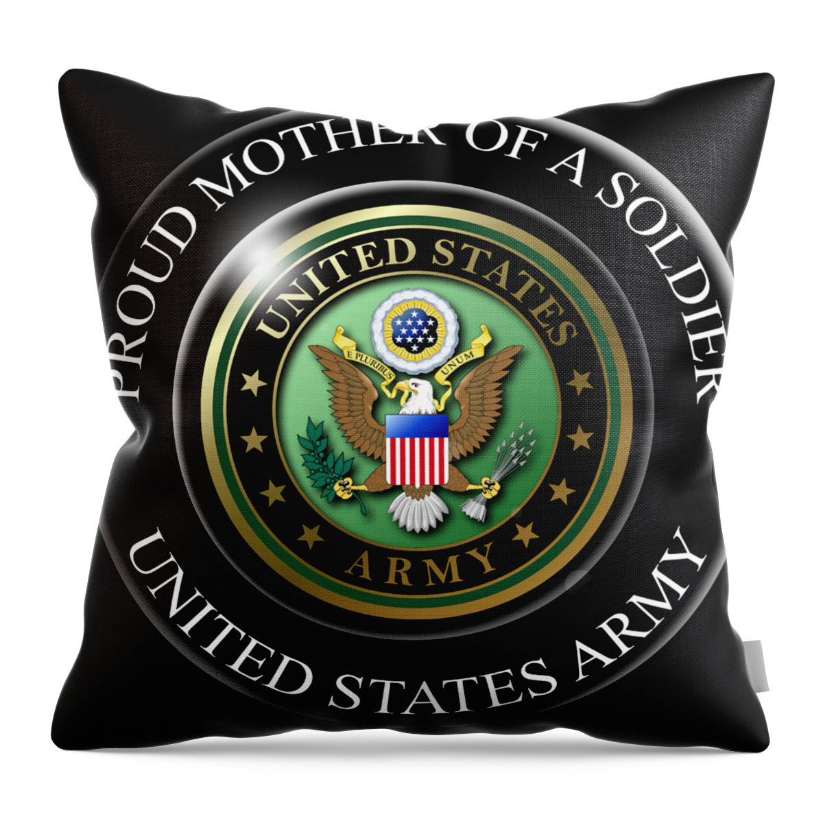 Proud Throw Pillow featuring the digital art Proud Mother Soldier by Bill Richards