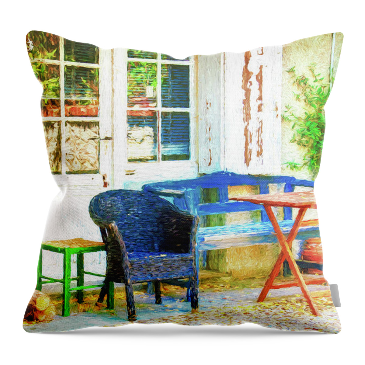 Porch Throw Pillow featuring the photograph Provence, France by Tatiana Travelways