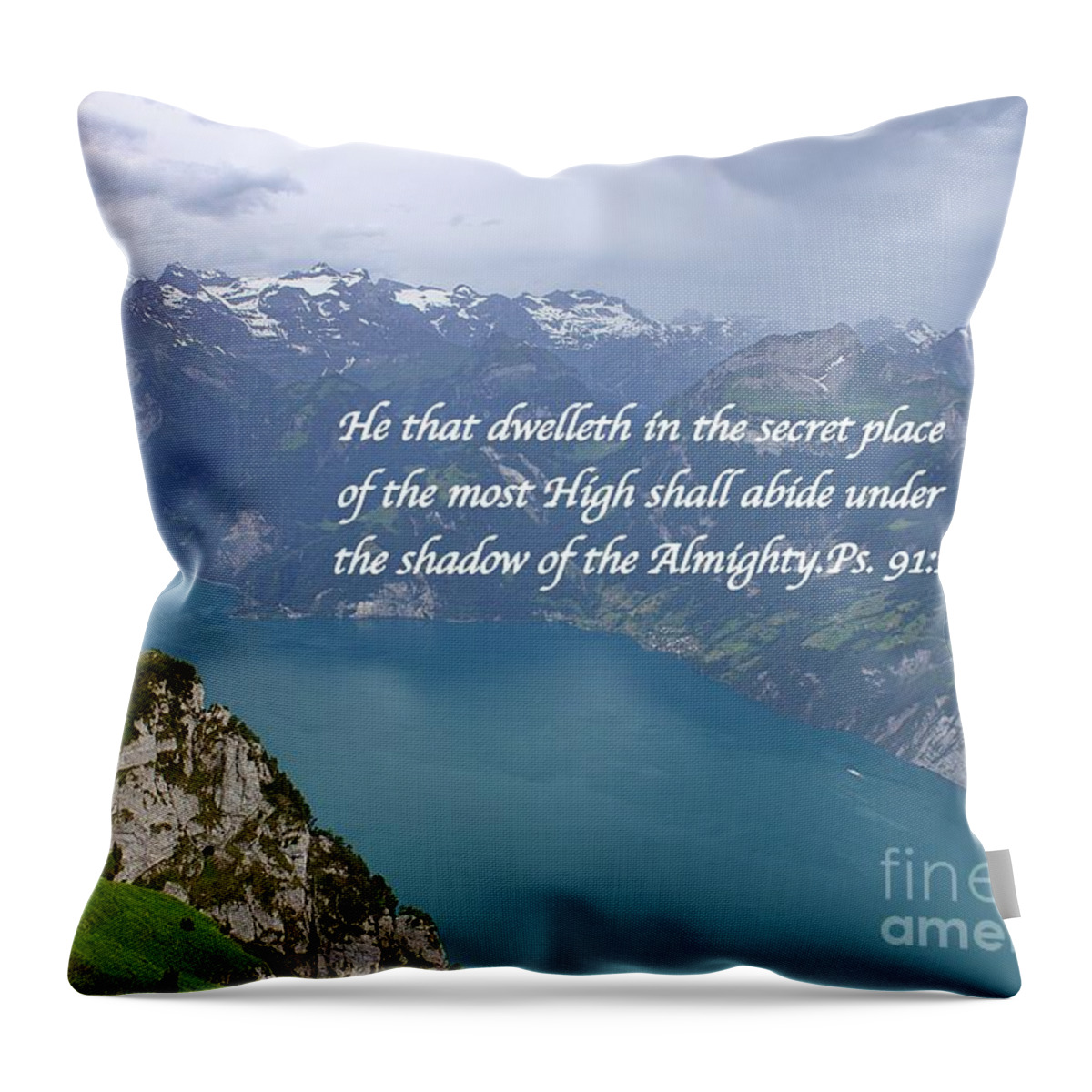 Switzerland Throw Pillow featuring the photograph Ps. 91v1 by Yvonne M Smith