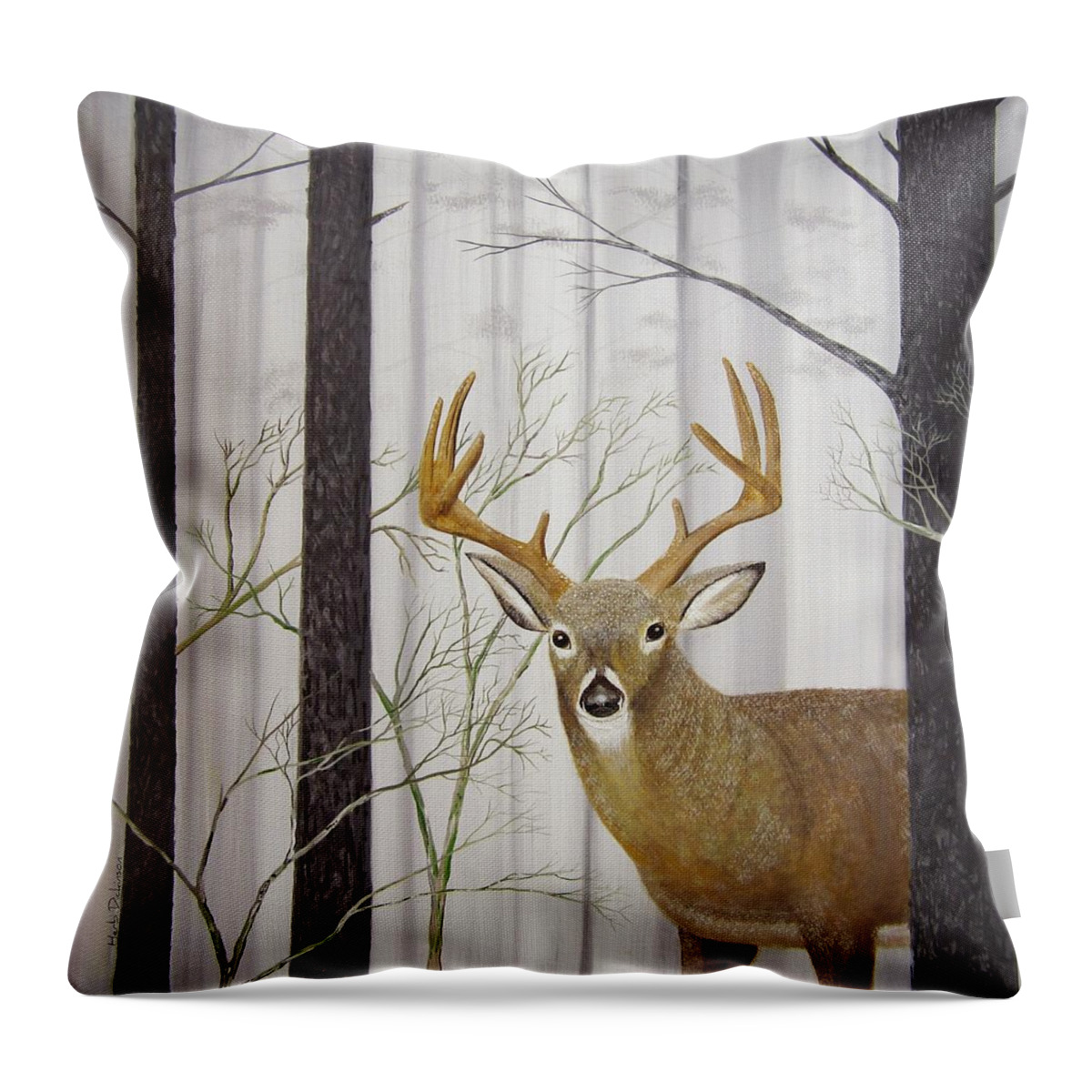 Contemporary Throw Pillow featuring the painting Psalm 42 by Herb Dickinson