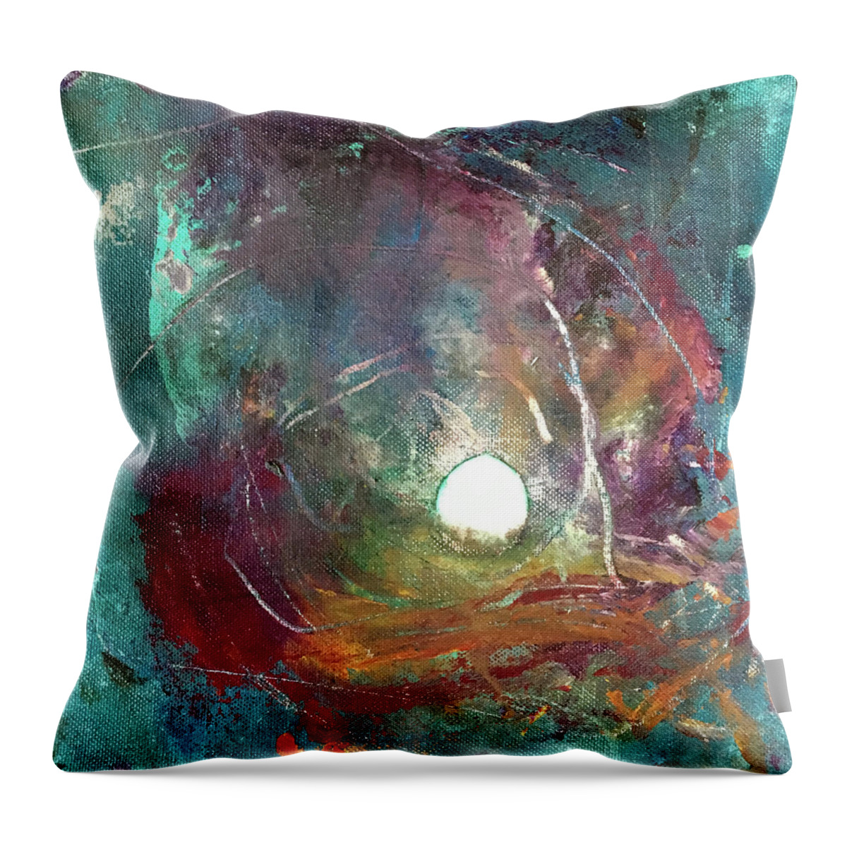 Abstract Art Throw Pillow featuring the painting Psalm Equinox by Rodney Frederickson
