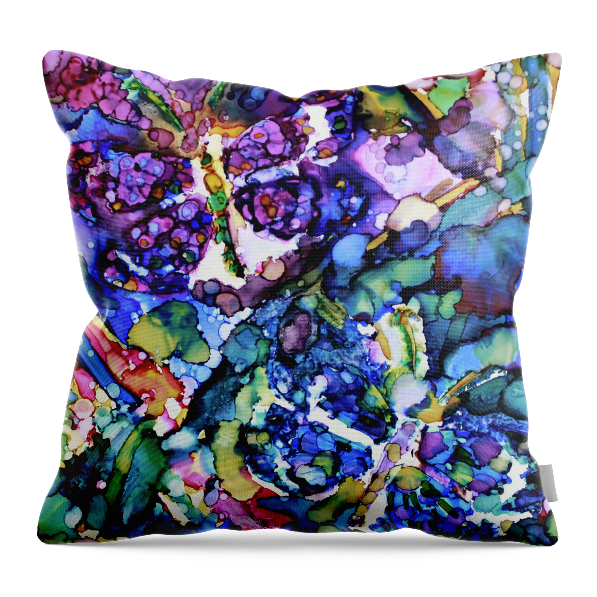 Butterflies Throw Pillow featuring the painting Psychedelic Butterflies by Winona's Sunshyne