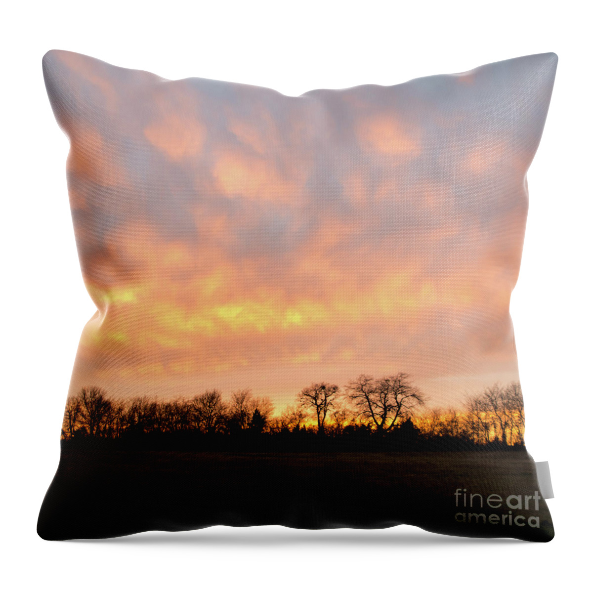 Sunset Throw Pillow featuring the photograph Puff Sky 2 by Cheryl McClure