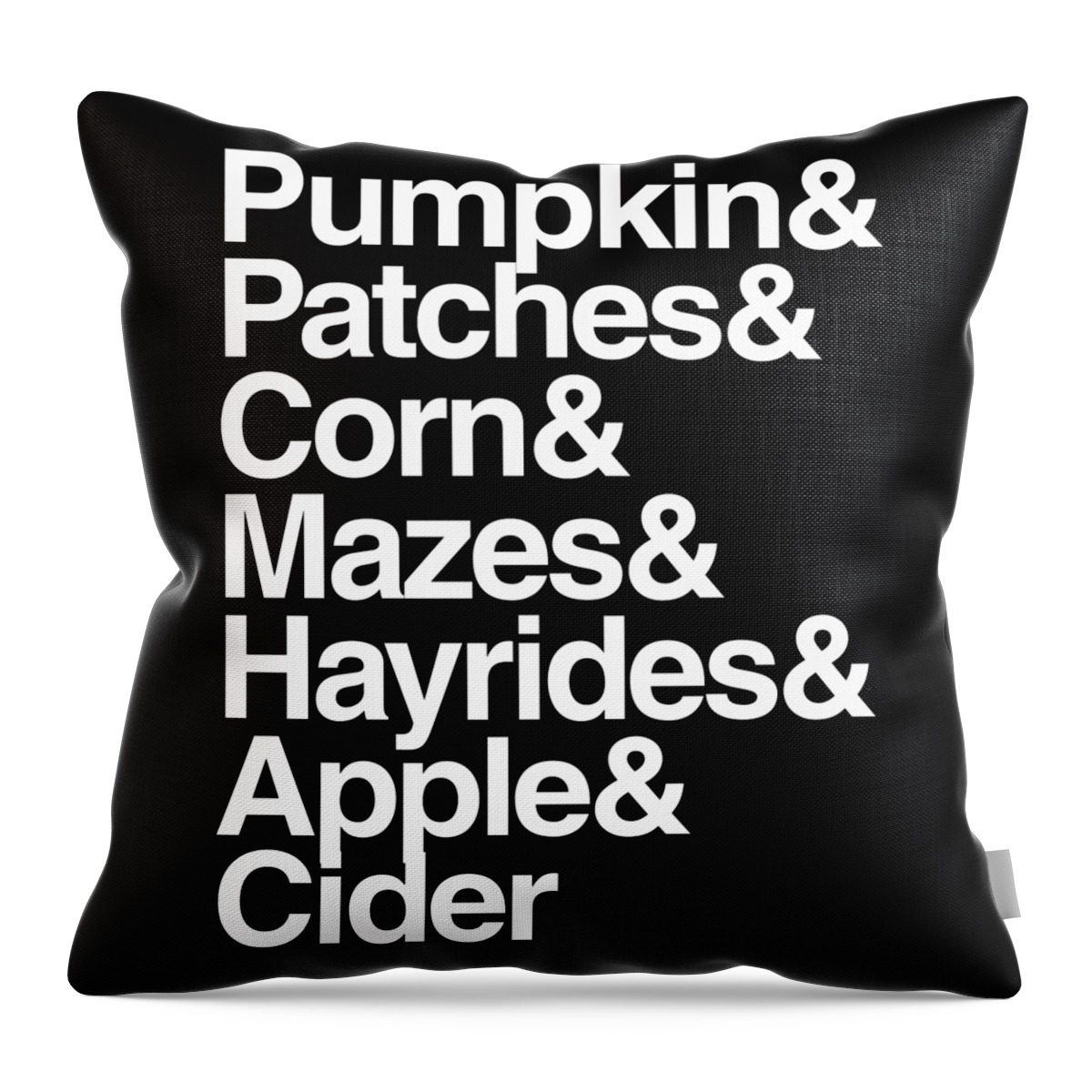 Halloween Throw Pillow featuring the digital art Pumpkin Patches Corn Mazes Hayrides and Apple Cider by Flippin Sweet Gear