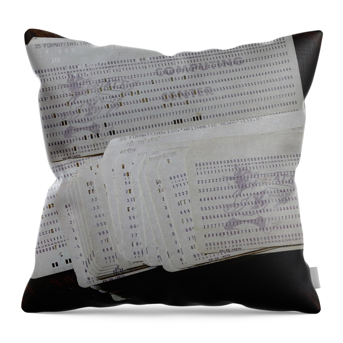 Punch Cards Throw Pillow featuring the photograph Punch Cards by John Moyer