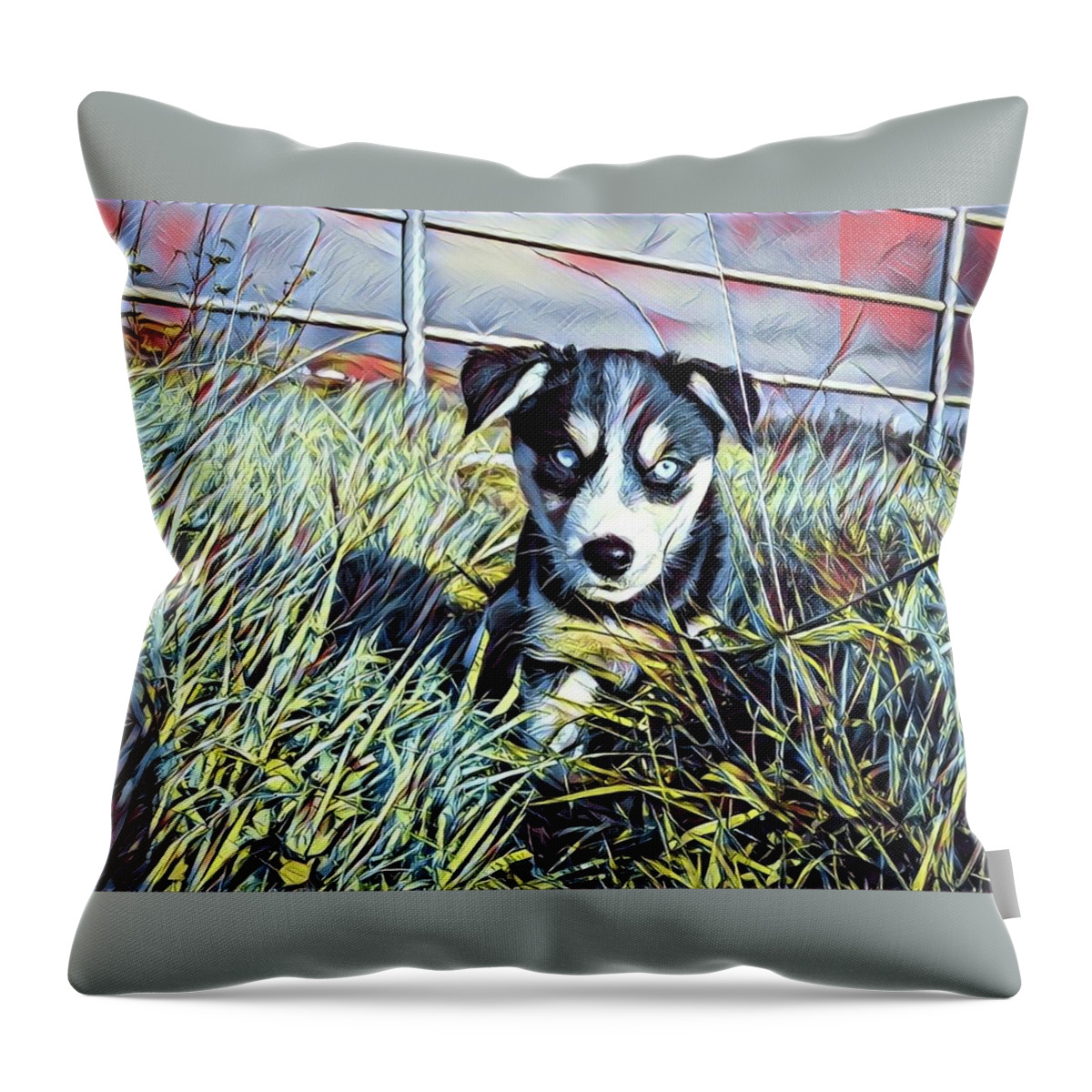 Puppy Throw Pillow featuring the photograph Puppy Eyes by Mark Callanan