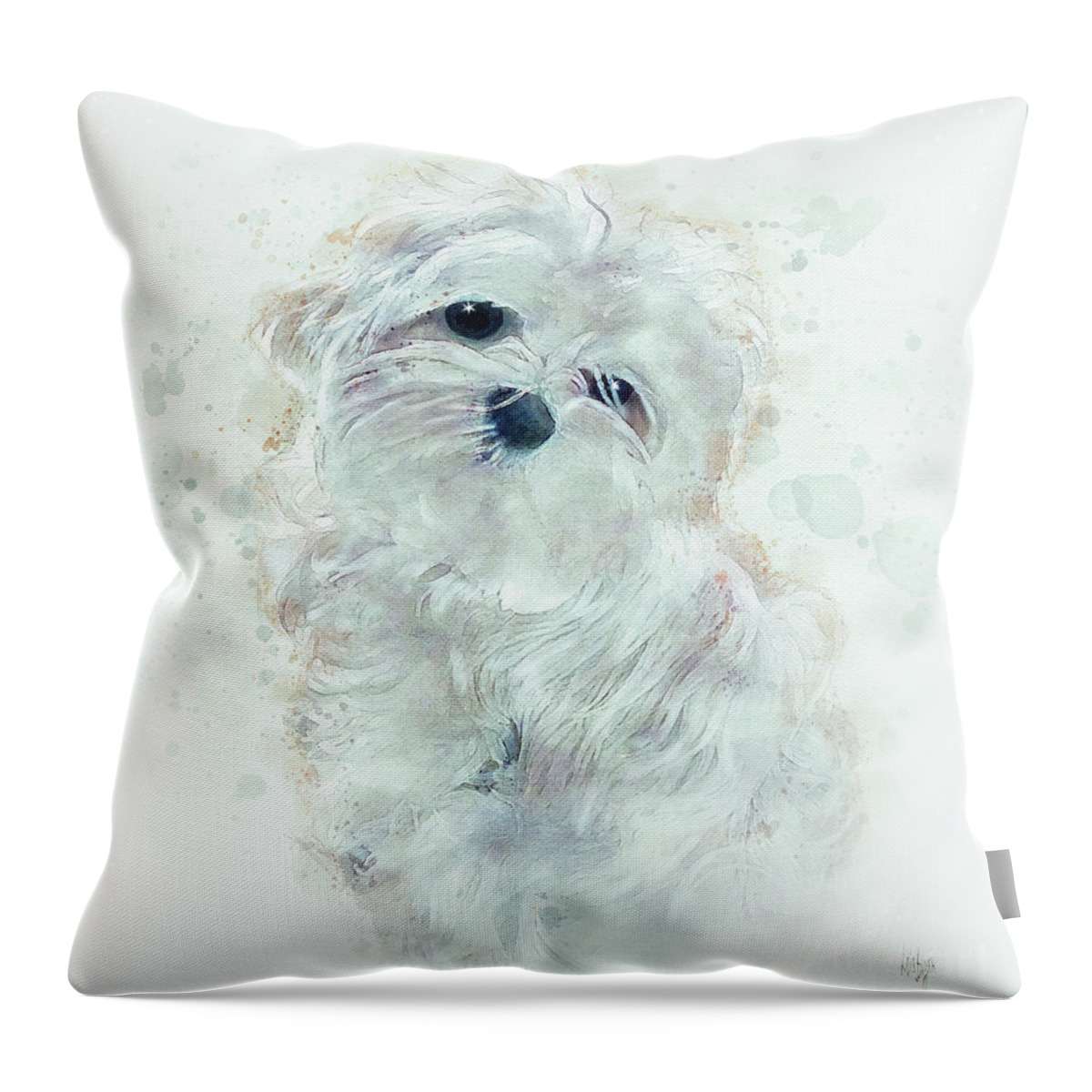 Animal Throw Pillow featuring the digital art Puppy Love by Lois Bryan