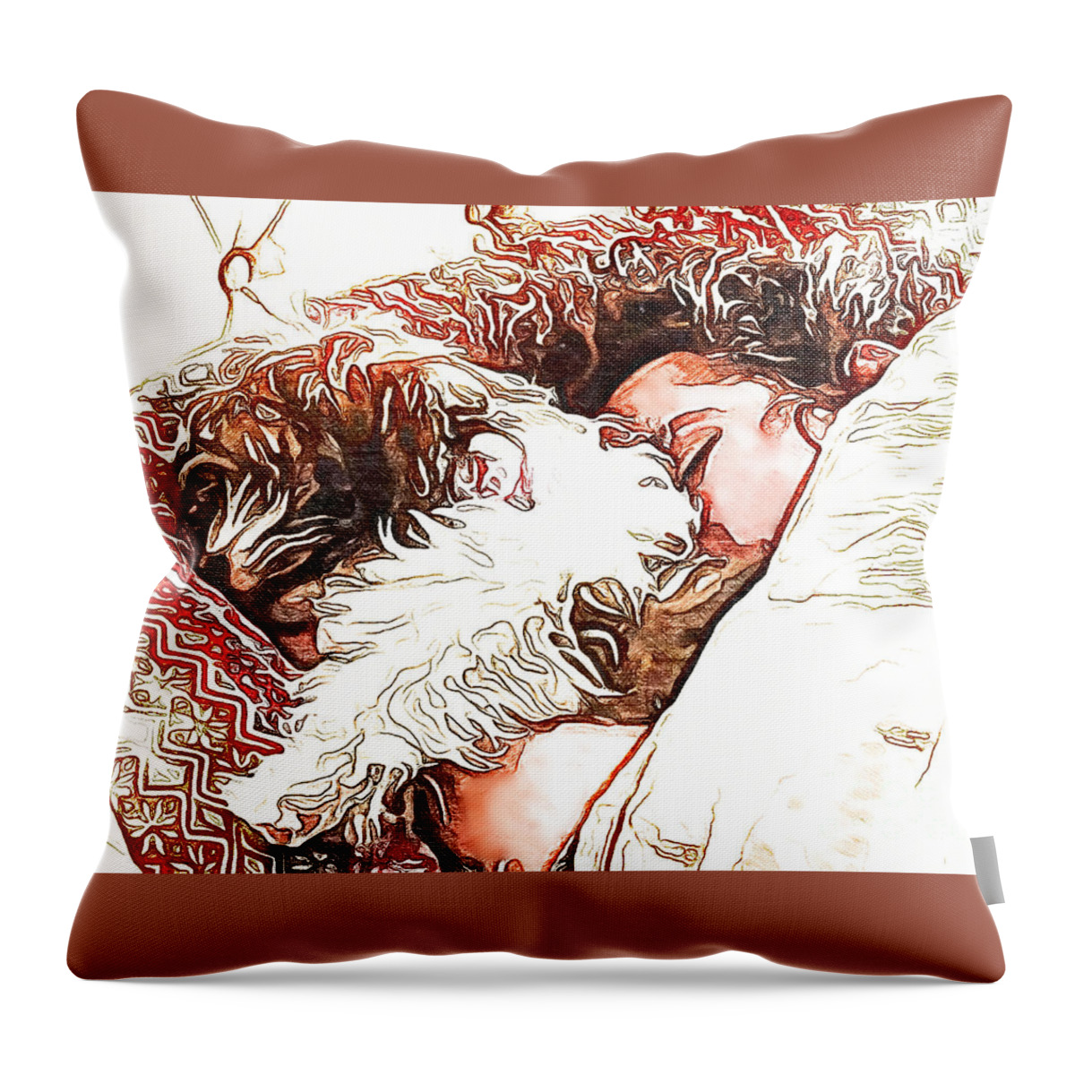 Puppy Throw Pillow featuring the photograph Puppy Snuggles Girl by Diann Fisher