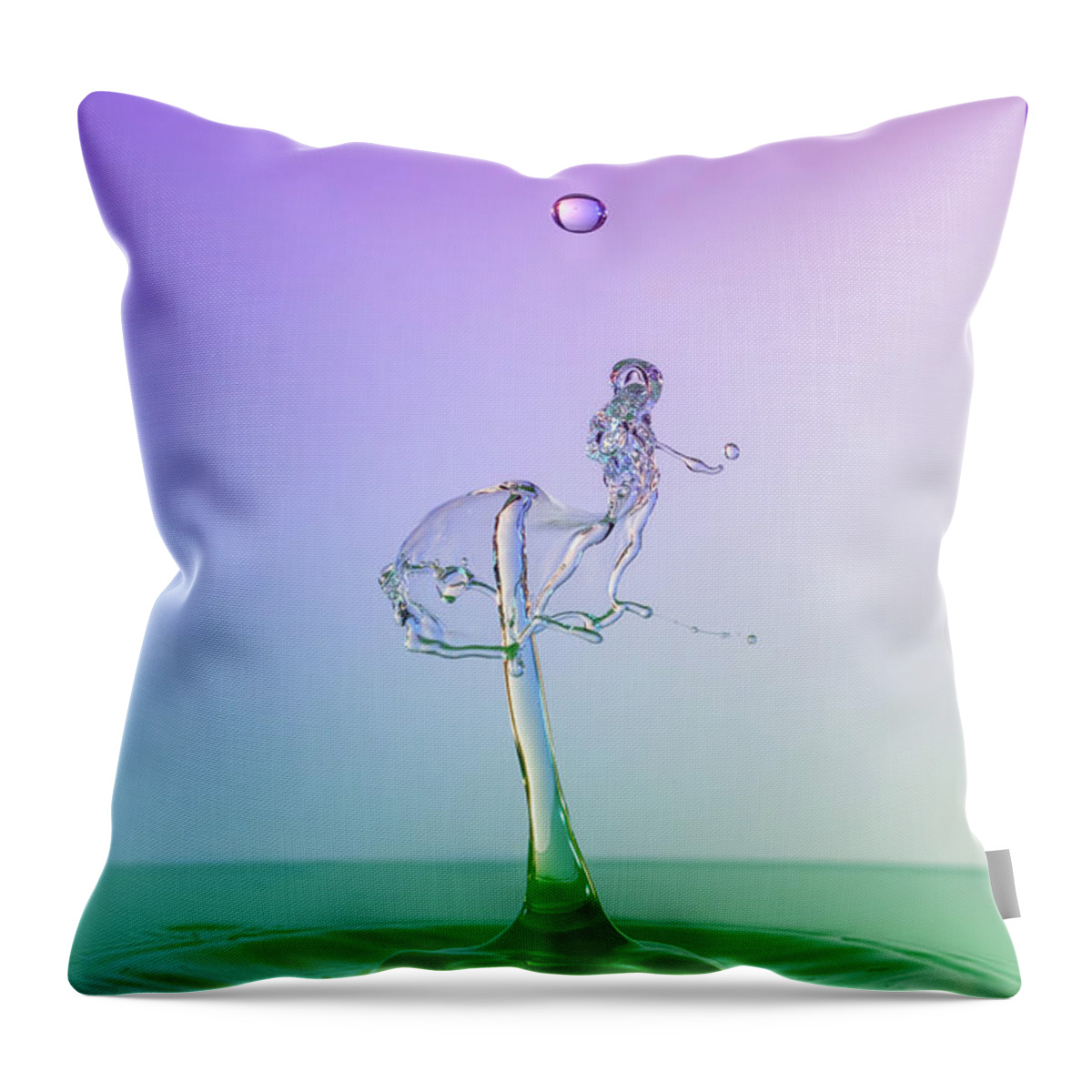 Abstract Throw Pillow featuring the photograph Purple and Green 4 by Sue Leonard