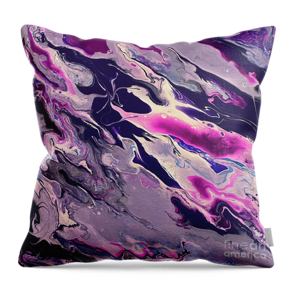 Purple Throw Pillow featuring the painting Purple Depths by Lisa Neuman
