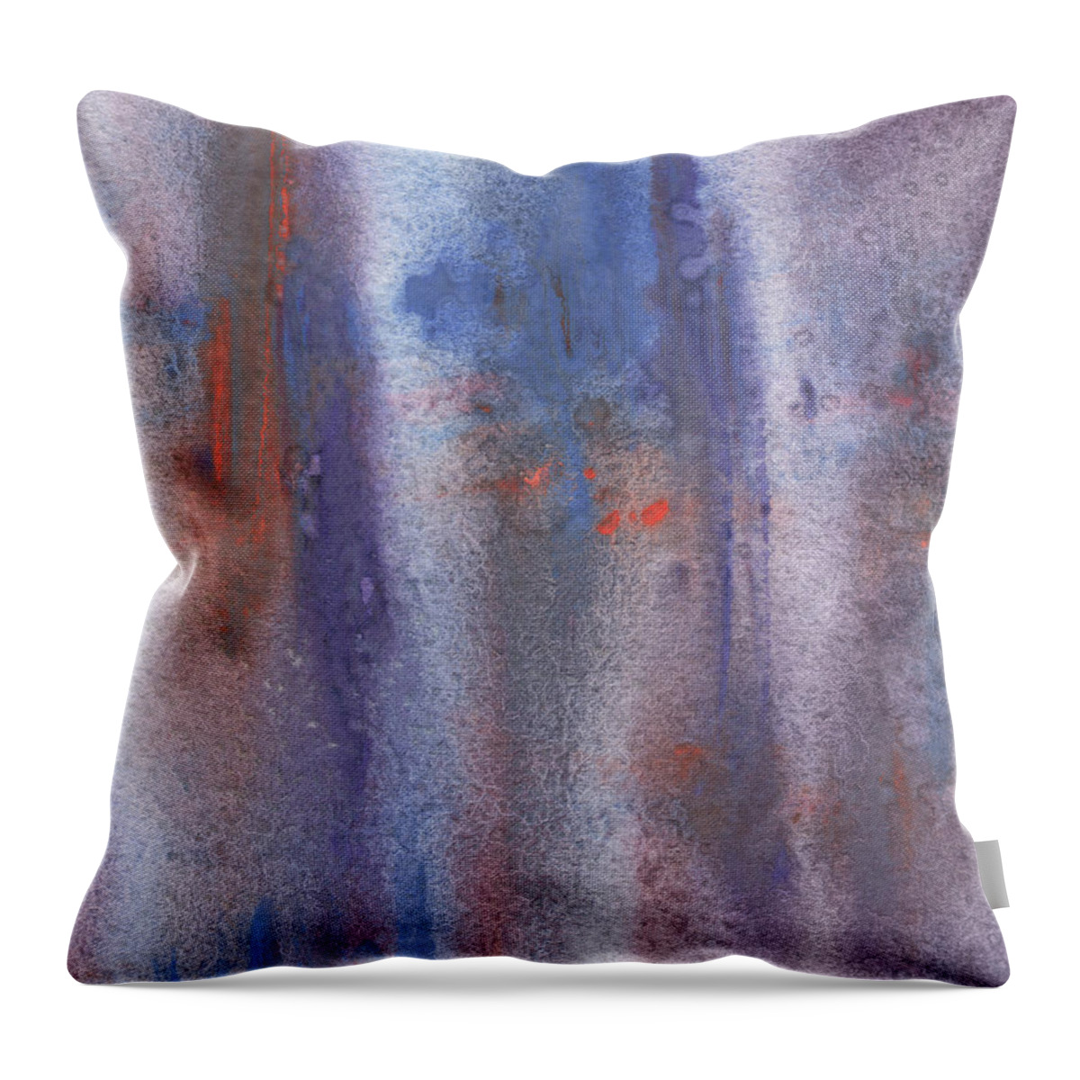 Mist Throw Pillow featuring the painting Purple Foggy Mist Abstract Watercolor II by Irina Sztukowski