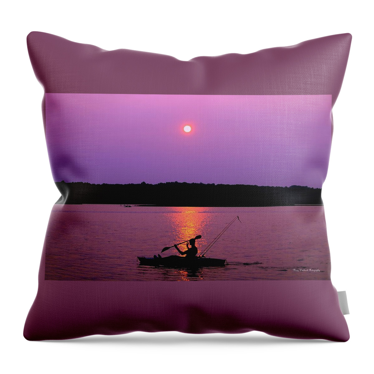 Sunset Throw Pillow featuring the photograph Purple Haze Sunset by Mary Walchuck