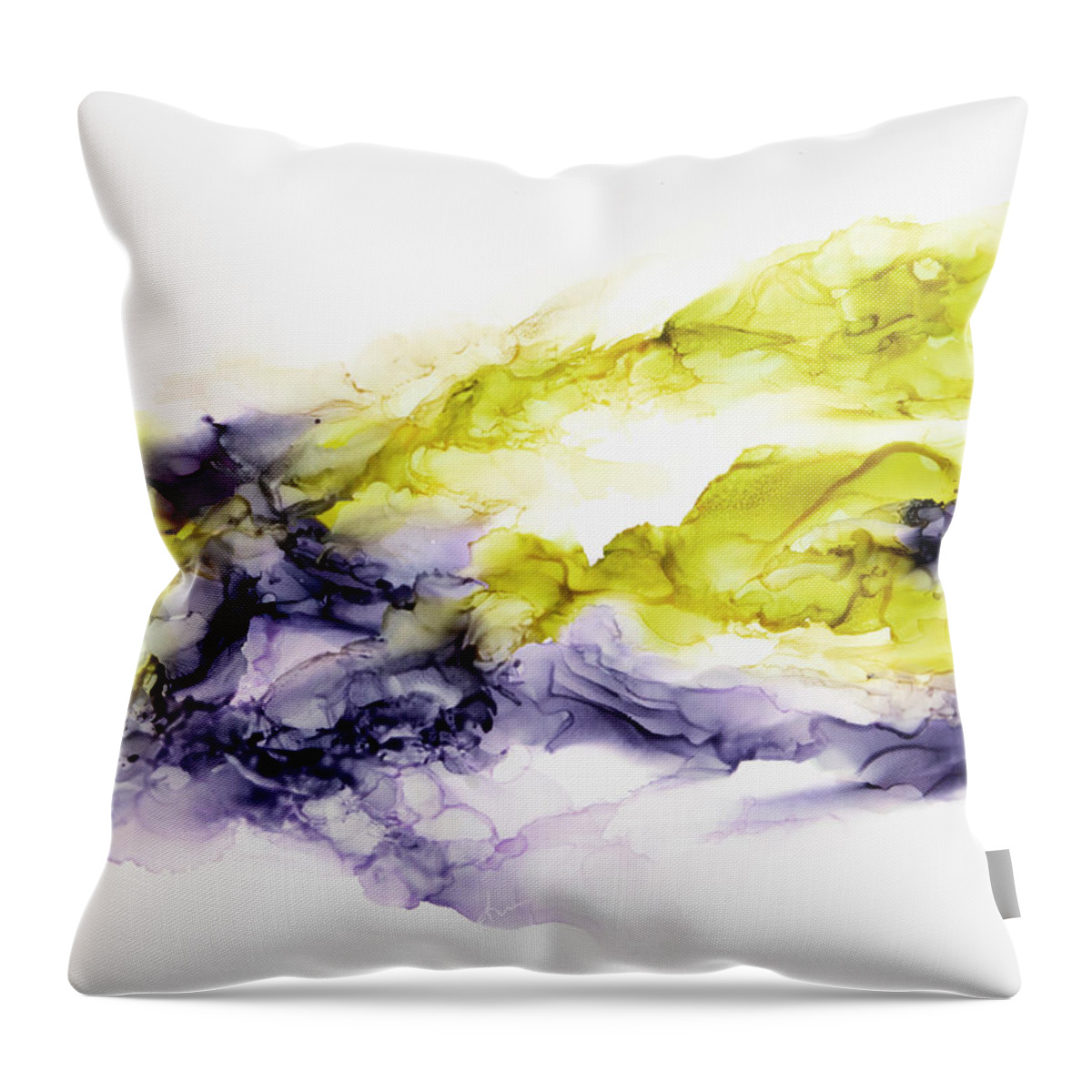  Throw Pillow featuring the painting Purple Yellow by Katrina Nixon