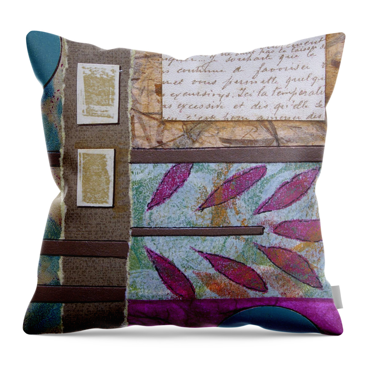Mixed-media Throw Pillow featuring the mixed media Put it in Writing by MaryJo Clark